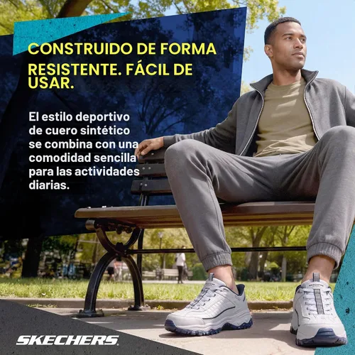 Vista 5 de Skechers Afterburn E'lite Grill Corporal - Zapatos sin cordones para hombre Blanco/azul marino
