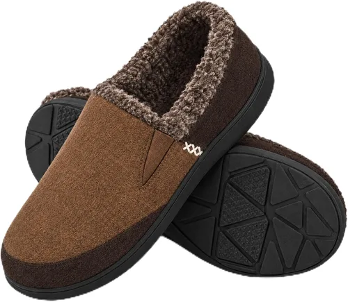 Vista 7 de Zigzagger Pantuflas de microgamuza esponjosas para hombre, estilo mocasín, para interior y exterior Negro