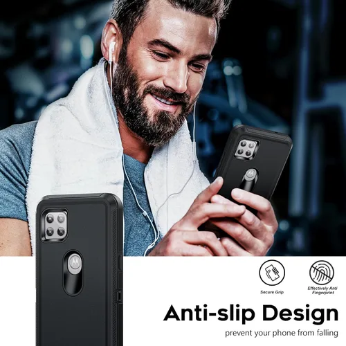 Vista 7 de LeYi Funda para Motorola One 5G Ace: Moto G 5G (2020): Funda resistente 3 en 1, funda resistente 3 en 1, funda para teléfono celular a prueba