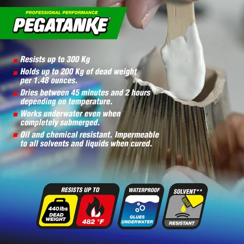 Vista 5 de PEGATANKE - Resina epoxi blanca de 2 partes Adhesivo profesional de soldadura en frío Pegamento de metal líquido de alta resistencia