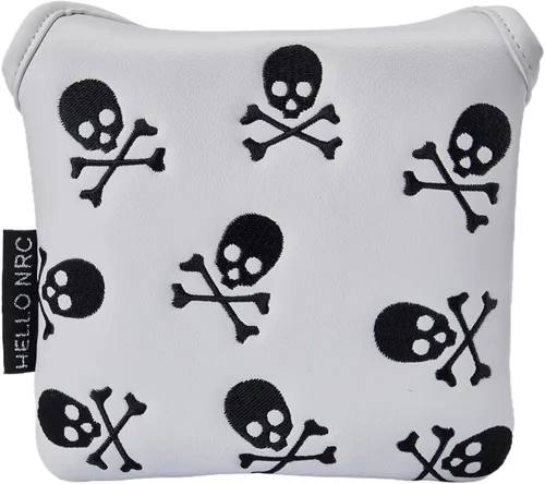 Vista 8 de Golf Club Skull Square Mallet Putter Cover Magnetic Closure Skeleton PU Leather Headcover