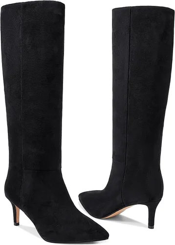 Vista 35 de wetkiss Botas altas hasta la rodilla para mujer, con tacón de gatito y diseño de punta puntiaguda, clásicas y sexys