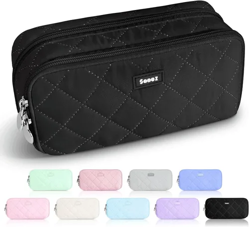 Vista 20 de Sooez Estuche grande para lápices, bolsa para lápices extra grande con 8 compartimentos, bolsa para bolígrafos de apertura amplia, organizador
