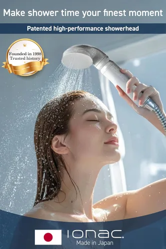 Vista 2 de Fabricado en Japón y tecnología innovadora: cabezal de ducha IONAC con filtro, ducha suavizante de agua, spa en casa, adecuado para atopia, cabezal