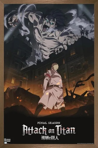Vista 12 de Trends International Attack on Titan: Season 4 - Póster de pared Key Visual 1, 14.725 x 22.375 pulgadas, versión enmarcada de madera de granero