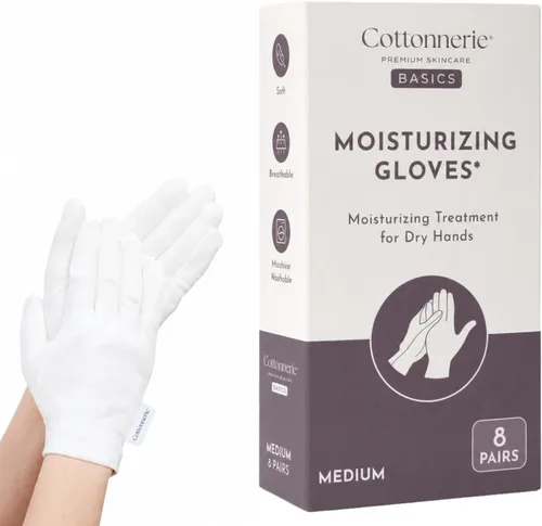 Vista 16 de 4 Pairs Cottonnerie Original Cotton Gloves for Dry Hands Sleeping, Moisturizing Gloves Overnight, Hand Moisturizer Gloves, Moisture Gloves for Dry