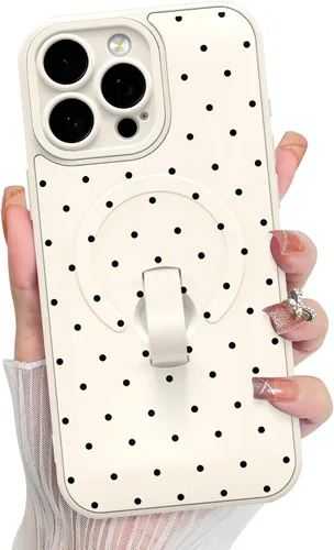 Vista 176 de KANGHAR Compatible con iPhone 17 Pro Case Spot Pattern - Negro Mancha rosada negra