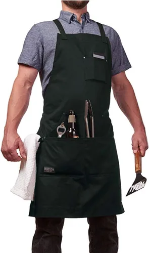 Vista 2 de Hudson Durable Goods - Delantal de chef de grado profesional para cocina, barbacoa y parrilla