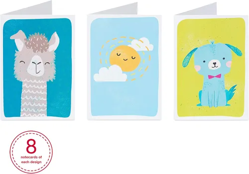 Vista 4 de American Greetings Tarjetas surtidas en blanco, lindos animales e iconos (48 unidades)
