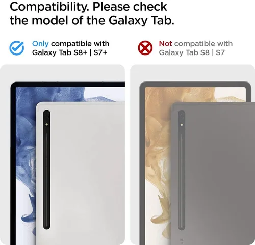Vista 2 de Spigen Funda rígida rígida para Galaxy Tab S8+ Plus/S7+ Plus (2020), Tough Armor Pro con soporte y soporte integrado para S Pen, protección de doble