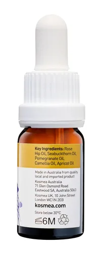 Vista 3 de Kosmea Revive - Aceite facial hidratante de esencia iluminadora para todo tipo de piel, 0.3 onzas líquidas, aceite facial superfino Aceite