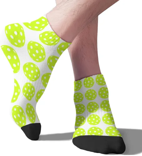 Vista 9 de devor Calcetines tobilleros de algodón para hombre, calcetines atléticos, lindos calcetines de pelleball, Blanco