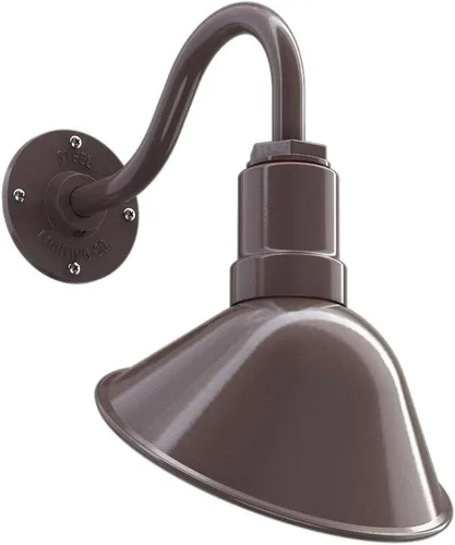 Vista 82 de Steel Lighting Co. Luz de Letrero de Tienda Venice para Pared de Acento de Restaurante al Aire Libre Cúpula de 9 pulgadas Brazo Recto de 6