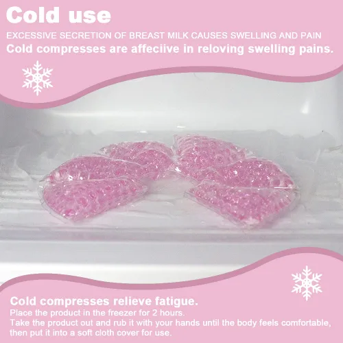 Vista 3 de Paquete de terapia de mama con cuentas de gel frío y caliente, paquetes de hielo para lactancia materna, alivio para la lactancia materna, dolor