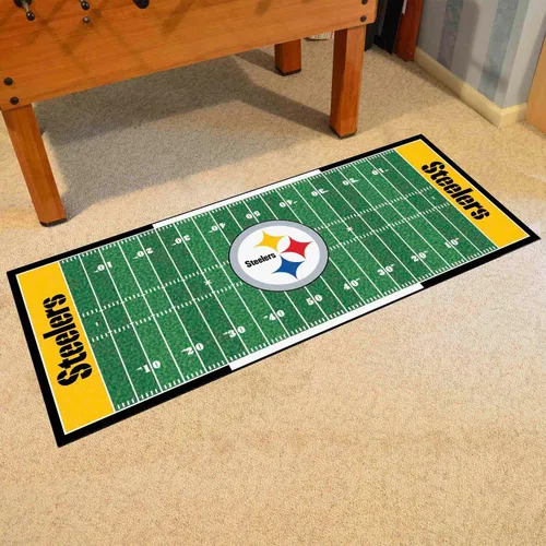 Vista 2 de FANMATS 7311 Pittsburgh Steelers - Alfombra de pasillo de campo, 30 pulgadas x 72 pulgadas