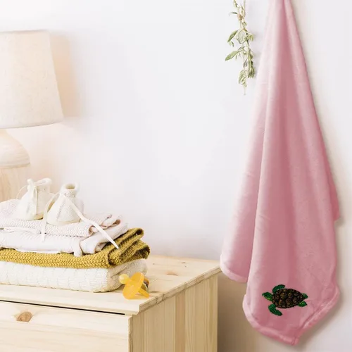 Vista 3 de Fastasticdeals Mantas de bebé bordadas personalizadas para niños y niñas, tortuga marina A
