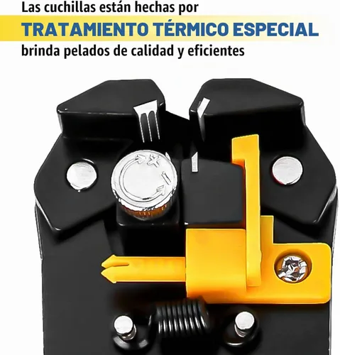 Vista 4 de 3 en 1 pelacables automático/cortador/crimpador, AWG10-24, alicates multi de 8 pulgadas para pelar cables eléctricos, corte de cables, prensado