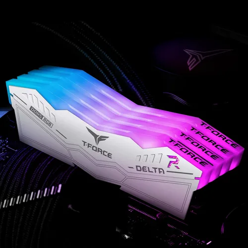 Vista 11 de TEAMGROUP T-Force Delta RGB DDR5 Ram 32 GB Kit (2 x 16 GB) 7200 MHz (PC5-57600) CL34 Módulo de memoria de escritorio Ram (blanco) para chipset serie