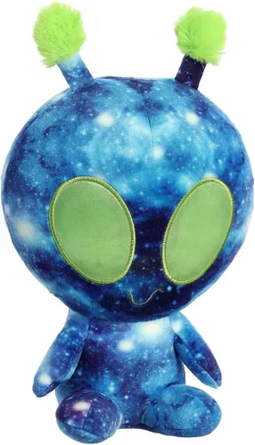 Vista 2 de Aurora® Interstellar Galactic Cuties™ Peluche de Alien Nebula que se Ilumina - Compañeros Cósmicos - Diversión Iluminada - Azul 8 Pulgadas