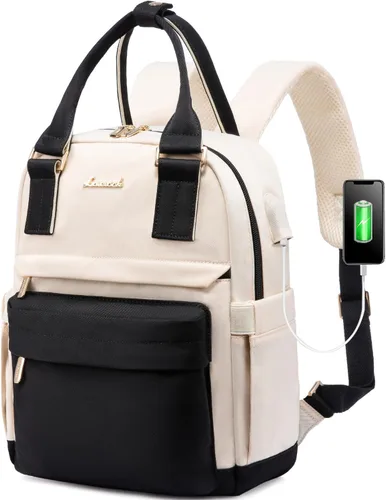 Vista 8 de LOVEVOOK Mini mochila para mujeres y niñas, elegante mochila impermeable con puerto USB, bonita mochila para la escuela, viajes, fiestas, Negro