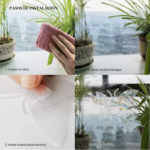 Vista 6 de Calcomanías estáticas de mariposa para ventanas para golpes de pájaros