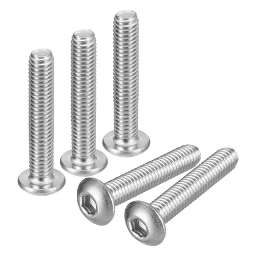Vista 11 de Uxcell tornillos de cabeza de botón #8-32x1, 20 unidades, pernos hexagonales de acero inoxidable 304, tornillos de rosca completa con cabeza