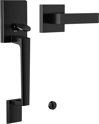 Vista 9 de AEEKEL - Juego de 2 manijas de puerta interior, color negro mate, cuadradas, sin bloqueo, para pasillo o armario, manijas de puerta resistentes sin