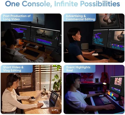 Vista 8 de XPPen Pilot Pro Wireless Editing Console, Bluetooth, Joystick, Tri-Rotary