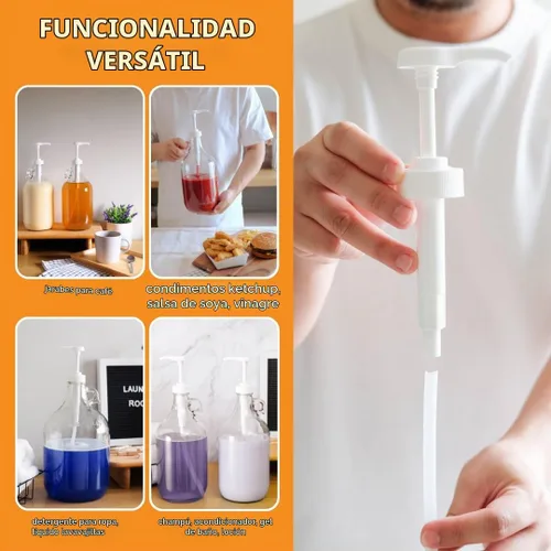 Vista 8 de Dispensador de detergente para ropa de vidrio con bomba Jarra de medio galón 64 oz Food-grade Laundry Detergent Pump Dispenser with airtight