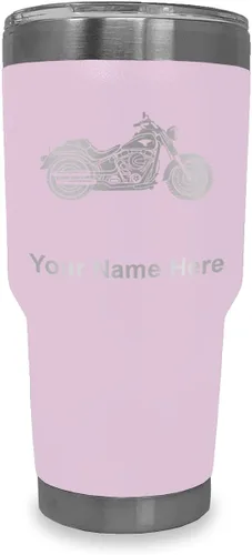 Vista 16 de LaserGram Vaso personalizado de 20 onzas, motocicleta (negro) Regalo grabado para motociclistas, acero inoxidable aislado al vacío, grabado