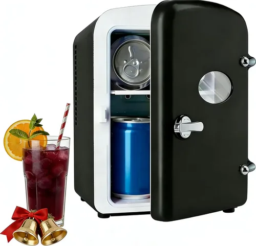 Vista 14 de HealSmart Mini refrigerador portátil, refrigeradores compactos enfriadores y calentadores de 4 litros 6 latas, con ventana de observación, 100%