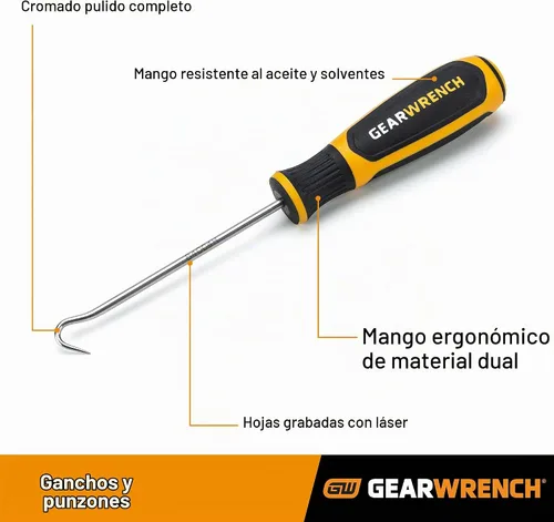 Vista 3 de GEARWRENCH Juego de 8 ganchos largos y púas - 84010H