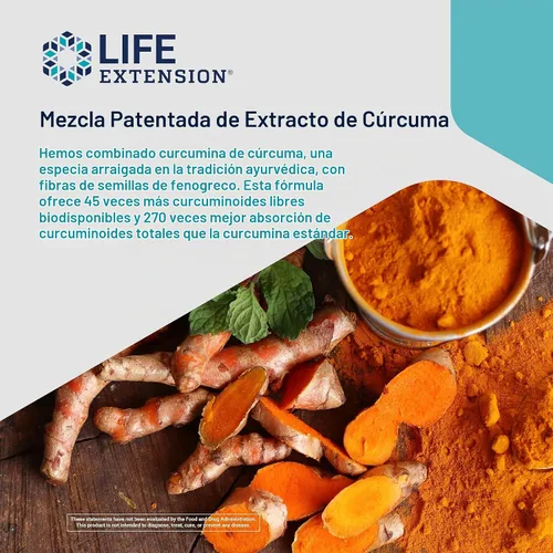 Vista 3 de Life Extension Curcumin Elite Extracto de cúrcuma, 90 cápsulas (paquete de 2)