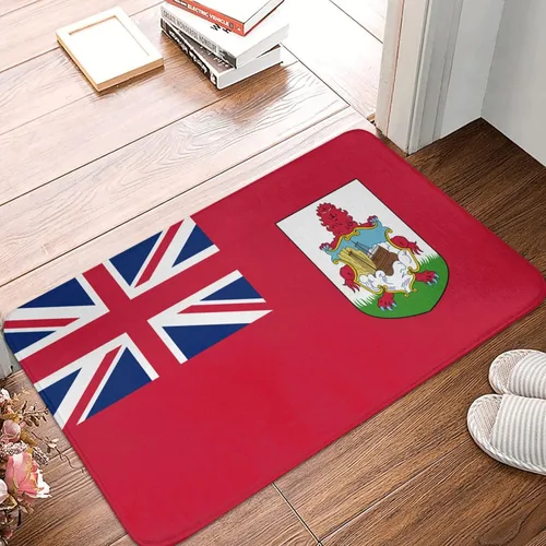 Vista 2 de Tapete de baño con diseño de bandera de Bermudas, antideslizante, de 16 x 24 pulgadas, para puerta de cocina