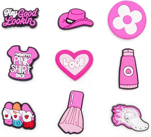 Vista 5 de Dijes para zapatos para niñas, bonitos dijes de diseñador, diamantes de imitación rosa para zapatos, dijes de burbujas para deslizar, perfectos