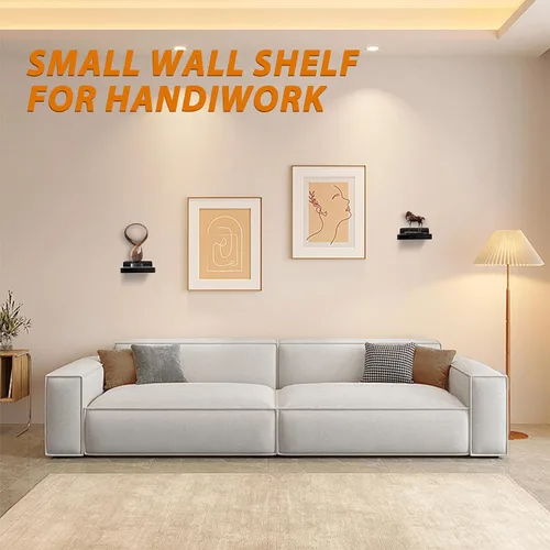 Vista 5 de Estante pequeño de pared, mini estantes flotantes para pared de 4 pulgadas, juego de 4, estante de decoración de exhibición para dormitorio, baño