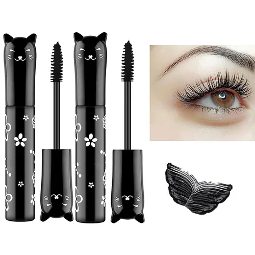 Vista 13 de Máscara de pestañas negras para maquillaje líquido, extensiones de ojos, impermeables, hipoalergénicas, de secado rápido, pestañas alargadoras