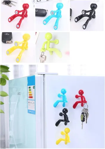 Vista 6 de Creative Wall Climbing Villain - Imanes para refrigerador, imán para colgar en la llave (negro, blanco, azul, naranja)