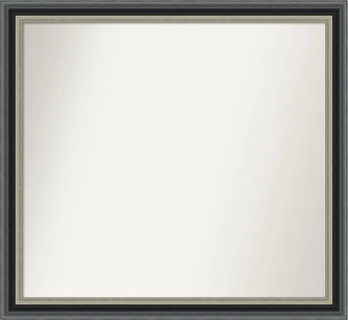 Vista 36 de Amanti Art Espejo de baño negro para sobre el fregadero, 23 x 23 pulgadas, espejo cuadrado negro Ashton, marco de madera tradicional mediano, se