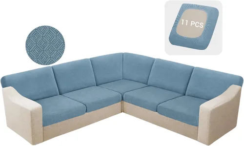 Vista 19 de HDCAXKJ - Fundas impermeables para cojín de sofá modular, fundas elásticas para cojín de sofá de esquina, fundas protectoras de muebles de jacquard