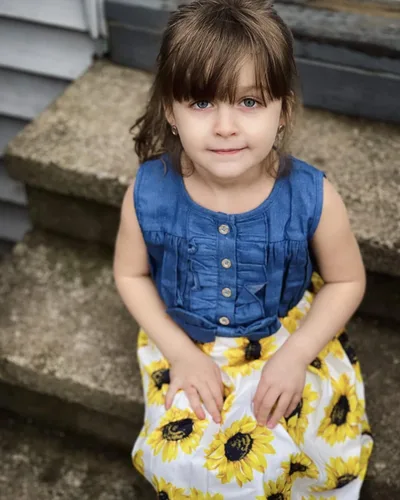 Vista 4 de Enlifety - Vestidos de princesas para niñas pequeñas sin mangas blusa de mezclilla y faldas de tutú con estampado floral vestido de verano de una