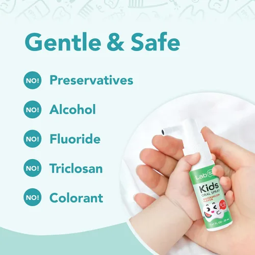 Vista 5 de LAB52 - Spray oral para niños, ayuda de pasta de dientes para cuidado bucal diario y aliento fresco, aprobado por niños sin flúor para recién