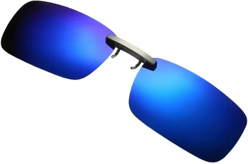 Vista 3 de Lentes de sol polarizados de metal con clip de conducción de lentes de sol de moda (azul, talla única)