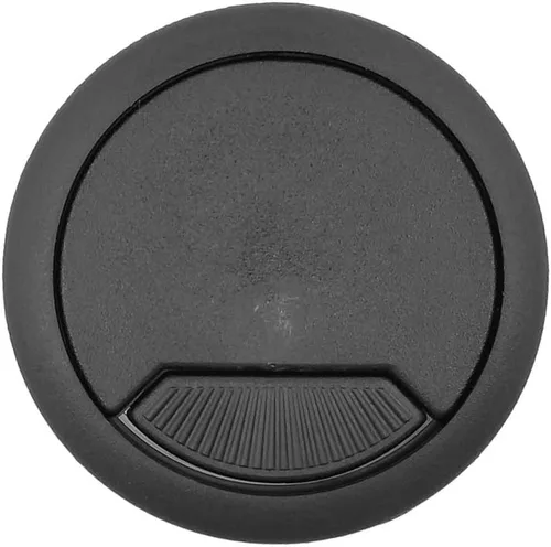 Vista 3 de Modket M4327-51-BK - Cubierta de agujero organizador de cables de computadora para computadora, 2 pulgadas, ojal de plástico negro para escritorio