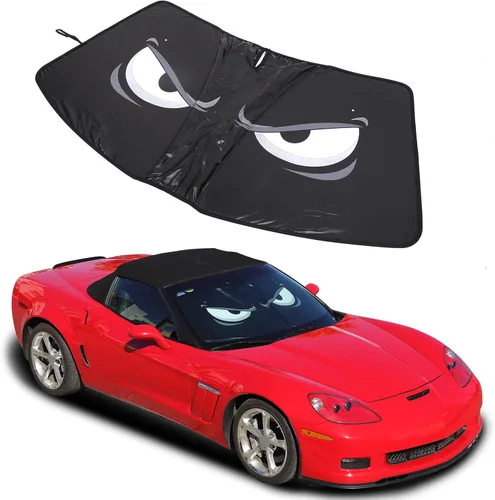Vista 12 de Parasol para parabrisas para Chevrolet Corvette C6 2005-2013, parasol para ventana delantera, visera solar reflectante plegable, cubierta protectora