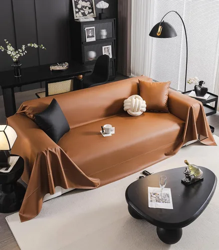 Vista 2 de Cornasee Funda elástica para futón de tamaño matrimonial, totalmente plegable, sin brazos, protector de sofá, cama y sofá, lavable a máquina (marrón)