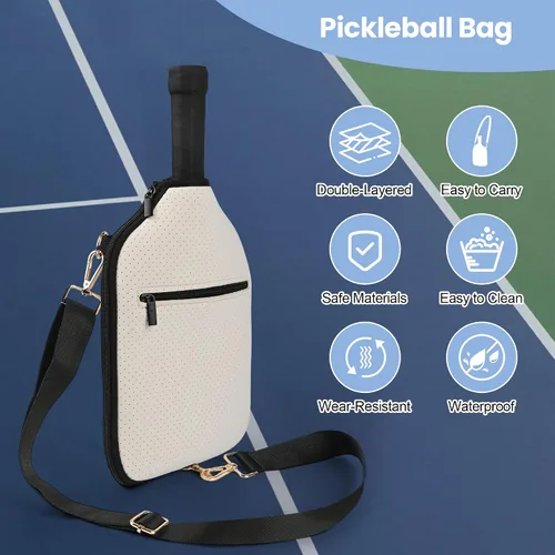 Vista 5 de Pickleball Paddle Bag,Large Pickleball Bag for Men & Women,Waterproof Paddle Bag,Stylish Quilted Pickleball Bag,Fits All Paddles,Ideal Pickleball