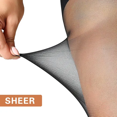 Vista 5 de MANZI 2 pares de medias de control de talla grande para mujer, manguera de bragas ultrasuaves