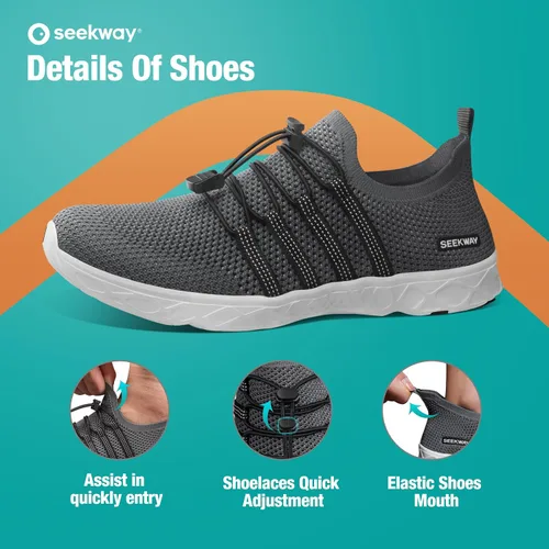 Vista 4 de SEEKWAY Zapatos de agua para hombre y mujer, de secado rápido, descalzo, para playa, caminar, kayak, barco, deportes acuáticos SP006