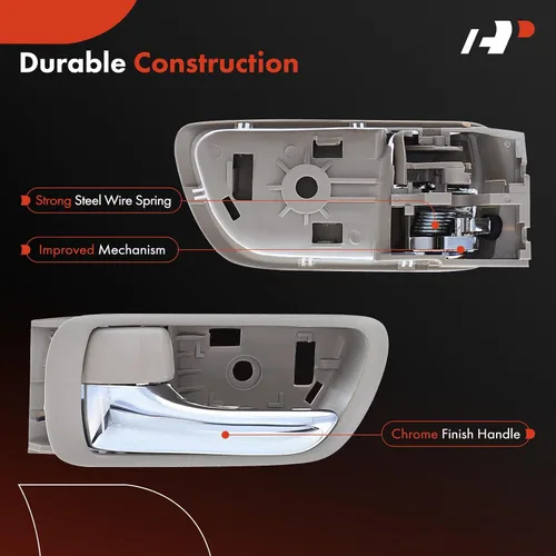Vista 4 de A-Premium Manijas interiores interiores para puertas compatibles con Toyota Camry 2002 2003 2004 2005 2006, cromo y beige, juego de 2 piezas, parte